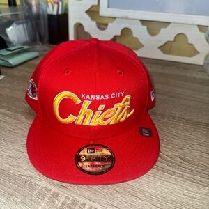 New Era Kansas City Chiefs Main Script 9FIFTY Snapback Hat Adult Unisex BNWT